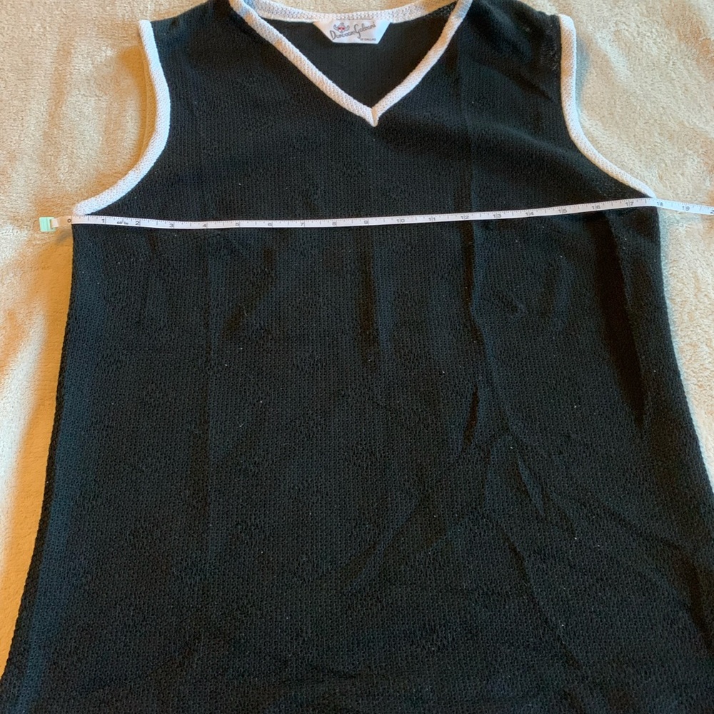 Vintage 70s Donovan Galvani Black Sleeveless V-Neck Top medium